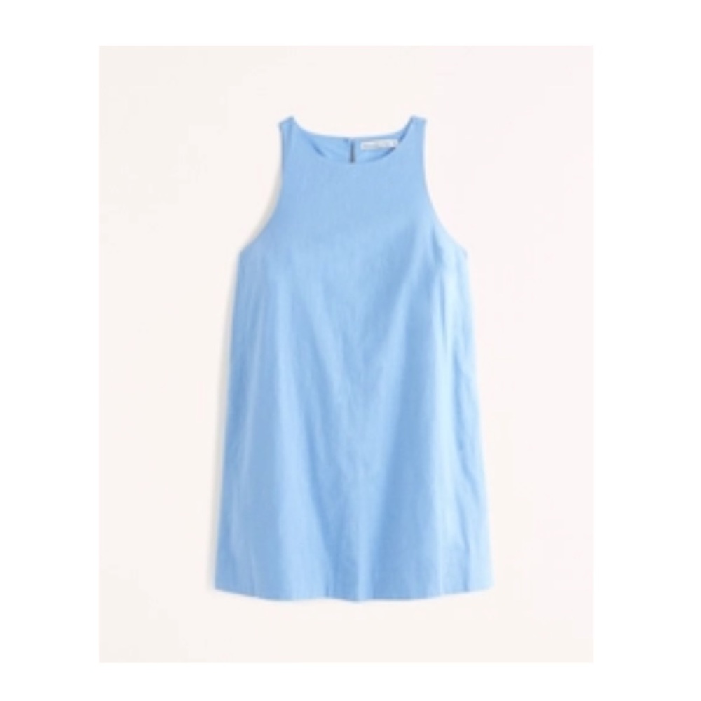 Abercrombie & Fitch High-Neck Linen-Blend Mini Dress size XL Tall